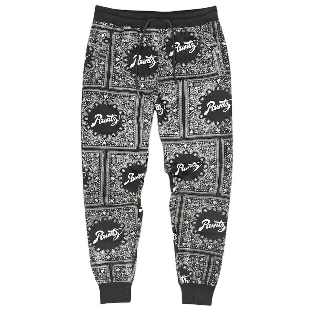 NEW RUNTZ men's paisley sweatpant in black